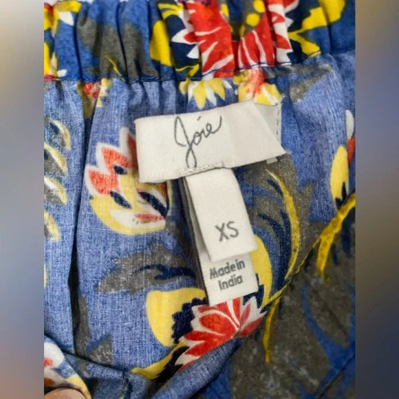 Joie Chloris Off-The-Shoulder Printed Cotton Summer Dress, Baja Blue Extra Small - Picture 2 of 3